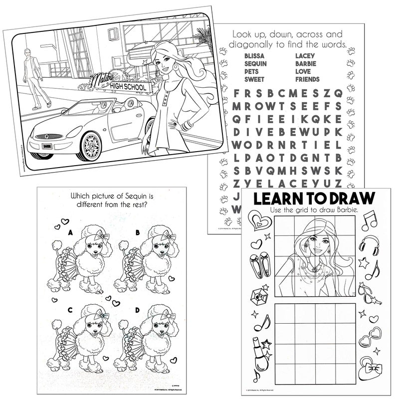 Lazy Days Barbie Live Life with Love Coloring and Activity Book - 96 Pages - Image 3